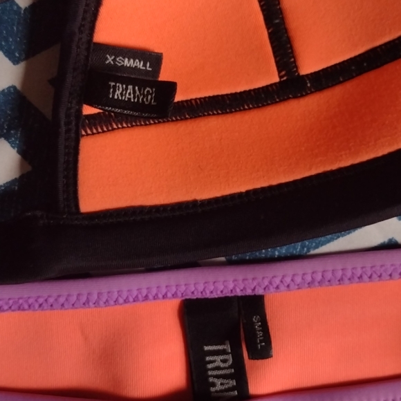 Trinagl 90s Style Neoprene Colorblock Bikini XS/S - Picture 3 of 3